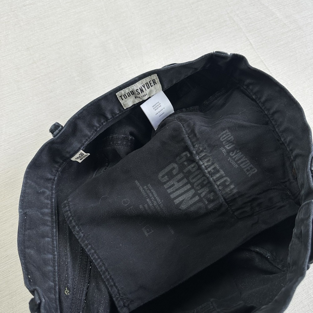 Todd Snyder Five Pocket Stretch Chino Jeans Men Measures 32 x 29.5 Black Faded - Picture 7 of 10